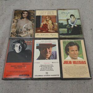Cassette Tape Lot of 6 Julio Iglesias Andy Williams Carly Simons Olivia Newton